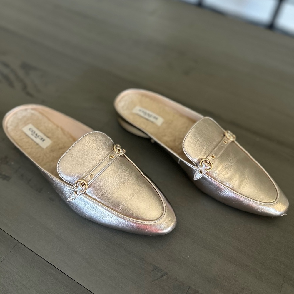 Coach Metallic Gold Women's Mules